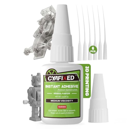 Image of 3D Printer Plastic Super Glue Clear 1oz, Medium Superglue Repair 3D Printing Miniature PLA PETG, All Purpose Instant Waterproof Cyanoacrylate Adhesive Bonding for Metal Glass Ceramic Wood Rubber