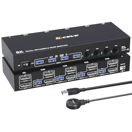 Commutateur KVM USB 3.0 double écran pour organiser un bureau de télétravail multi-PC