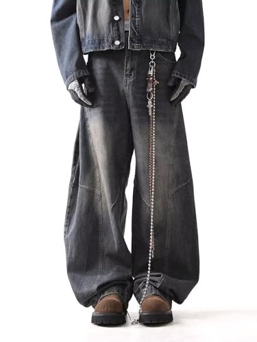 Y2k Wide Leg Jeans Baggy Goth Grunge Denim Pants Straight Loose Fit Hip Hop Jeans 90s Vintage Aesthetic Streetwear4
