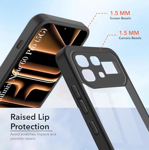 Image of Jkobi Ultra-Hybrid Back Cover Case for Infinix Note 60 Pro 5G (Lifetime Anti Yellow | Anti Scratch | Crystal Clear Shockproof)