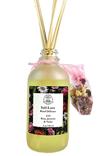 Self-Love Reed Diffuser with Botanical Herbs & Essential Oils | Features Rose, Jasmine & Lilac | Acceptance, Confidence & Self-Worth