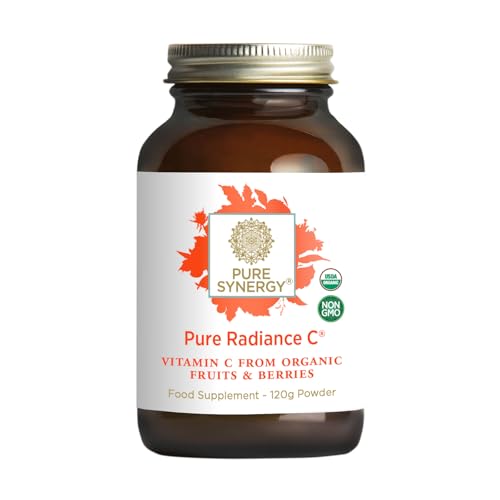 PURE SYNERGY Pure Radiance C | Organic Vitamin C Powder | 100% Natural, Whole Food, Non-GMO Supplement with Camu Camu Extract | for Immune and Collagen Support (90g Powder)