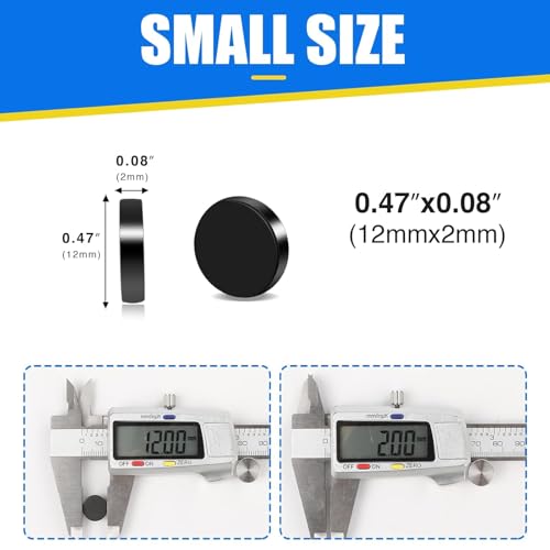 Image of TRYMAG 150Pcs Small Round Magnets Neodymium Magnets, 12x2mm Tiny Strong Small Round for Crafts, Heavy Duty Circle Rare Earth for Refrigerator, Office, Whiteboard, DIY