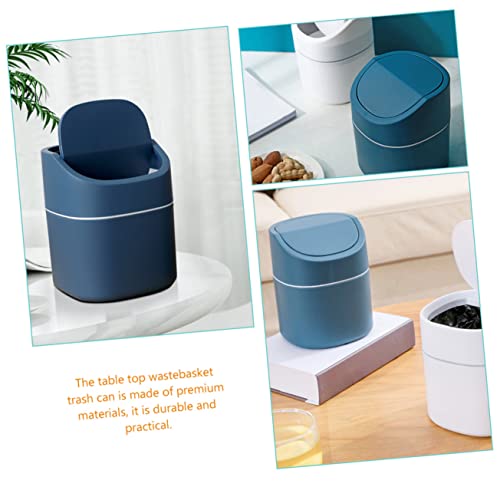 Mini caneca de basura con tapa compacta para escritorio miniatura 5