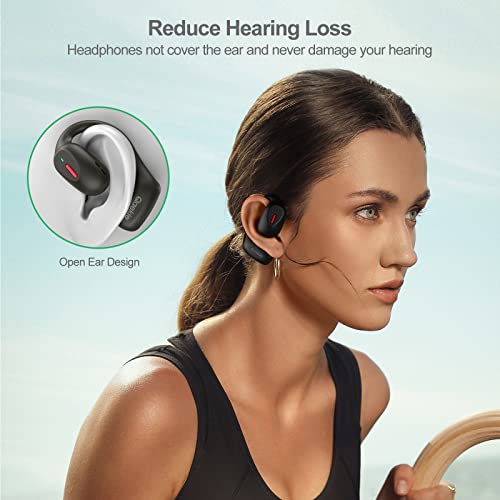 Qaekie Open Ear Headphones - Bluetooth 5.3 Wireless Headphones With Mic For Iphone & Android, Open Ear Wireless Earbuds Immersive Superior Sound, 25Hrs Playtime Waterproof Sport Earbuds For Running #TOP2