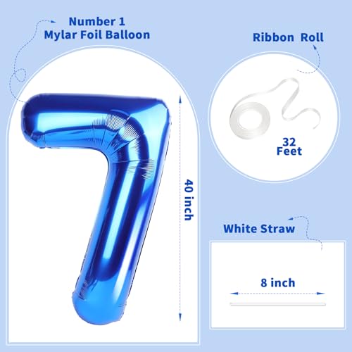 Image of Number Balloons Navy Blue Balloons - Giant Number 10 Balloon, 10 20 30 40 50 Numbers Balloon Birthday Decorations, Blue Party Supplies for Boy Men