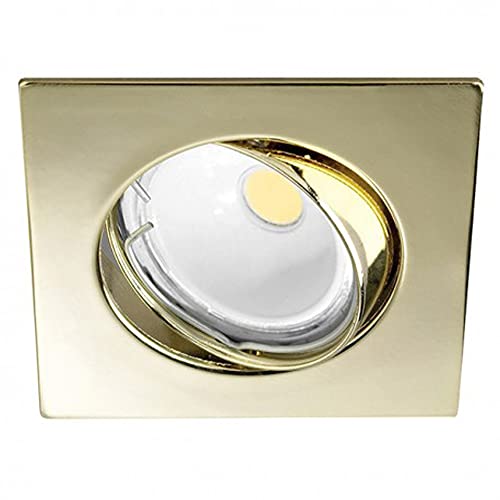 wonderlamp W-E000013 Basic Basic - Foco empotrable cuadrado, color oro [Clase de eficiencia energética A]