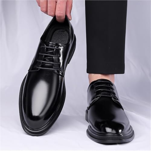 Men's British Style Formal Oxford Shoes Platform Sole Wedding Groom Shoes Business Dress Leather Shoes Wide Width Casual Youth4