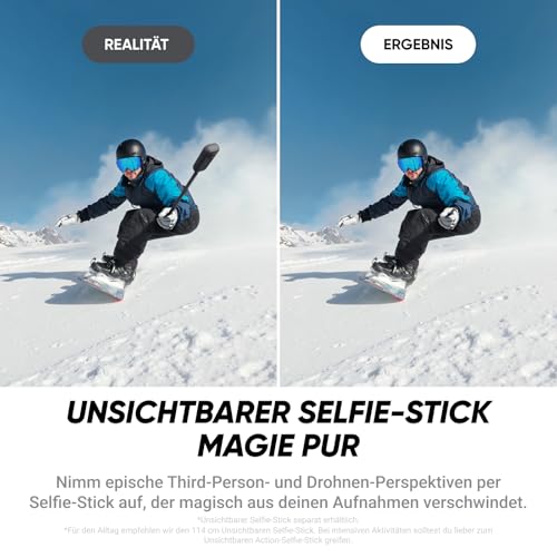 Insta360 X4 Air Starter-Bundle – 165 g leichte 8K 360°-Kamera, Unsichtbarer Selfie-Stick, Wechsel-Linsen, Aufnehmen & dann ausrichten, integr. Windschutz, FlowState-Stabilisierung, KI-gestützte App