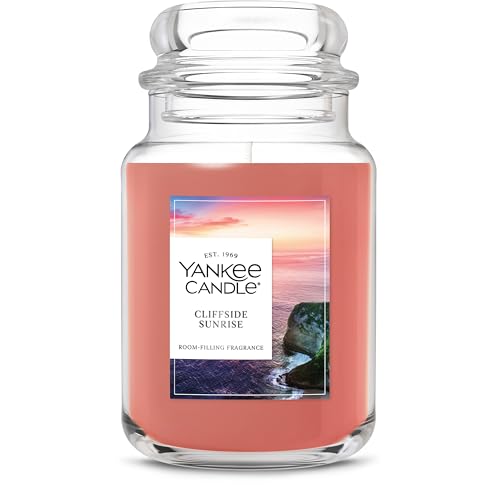 Yankee Candle Large Jar Scented Candle with up to 150 Hour Burn Time, Premium Plant Wax Blend for Consistent Burn, 22 oz Jar Candle with Room Filling Fragrance, Cliffside Sunrise