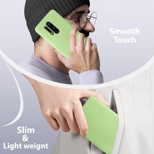 Image of LIRAMARK Liquid Silicone Soft Back Cover Case for OnePlus 8 Pro / 1+8 Pro (Mint Green)