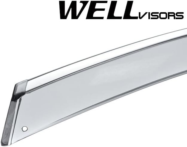 WellVisors Window Visors Wind Deflectors Compatible with Kia 2015-2021 Sedona with Chrome Trim Rain Guards 3-847KA019