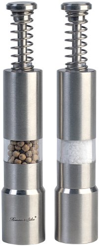 Rosenstein & Söhne Salz Pfefferstreuer: Salz- & Pfeffermühle mit Druckknopf-Bedienung,