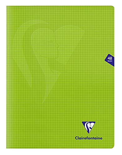 Clairefontaine 353312C - Packung mit 10 Heften Mimesys, DIN A4+, 24x32 cm, 24 Blatt 90g, kariert 5/5, Einband aus Polypropylen, Grün, 1 Pack