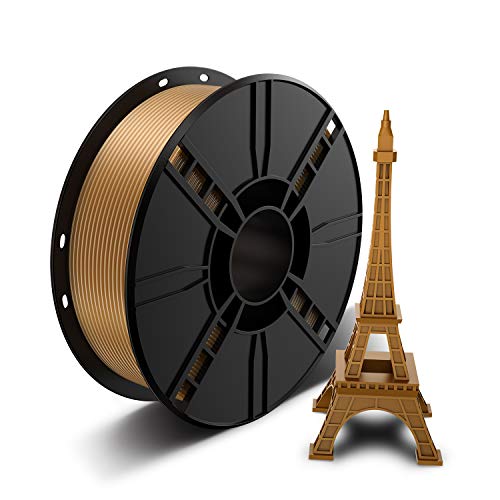 HZHNS PLA Gold Filamento PLA 1,75 mm, Filamento de impresora 3D PLA, Bobina de 1 KG (2,2 lbs), Tolerancia dimensional ± 0,02 mm, Dorado Cover