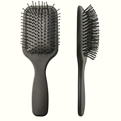 hiLISS 2 PCS Pro Paddle Brush With Nylon Round Head Pins,Cushioned brushes helps prevent damage like tearing and splitting, Improve hair Texture