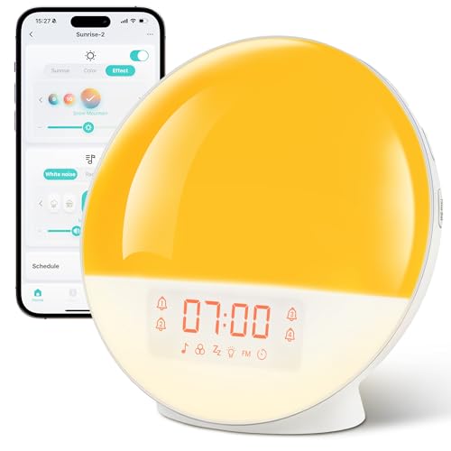 KACLUT Sunrise Alarm Clock with App Control for Heavy Sleepers, Bedroom, Wake Up Light with...