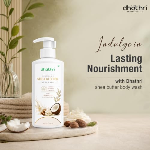 Image of Dhathri Nourishing Shea Butter Body Wash | Barrier Nourish Formula with Shea Butter & Coconut Milk | Deep Cleansing & Moisturizing Body Wash |Size-300 ml