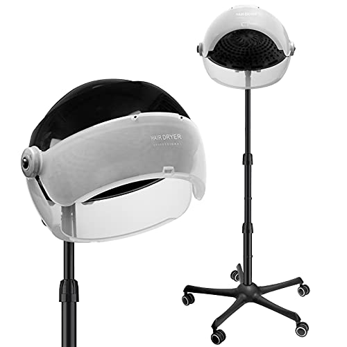 RyJaune Professional Bonnet Hooded Hair Dryer with Wheels and Adjustable Height Ion Hood Hair Dryer.(Suitable for Home and Salon)1450-1875W.