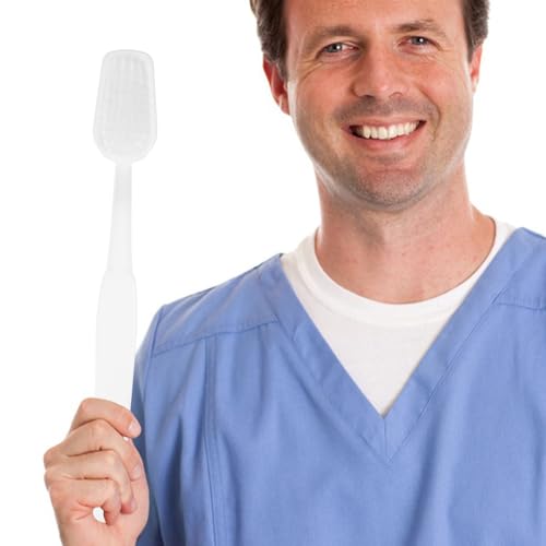 Image of POPETPOP Giant Toothbrush Oversized Novelty Toys: Super Toothbrush Pet Grooming Brush - Wonderful Comedy Item for Costume Take Picture Comedy Party Favors (White)