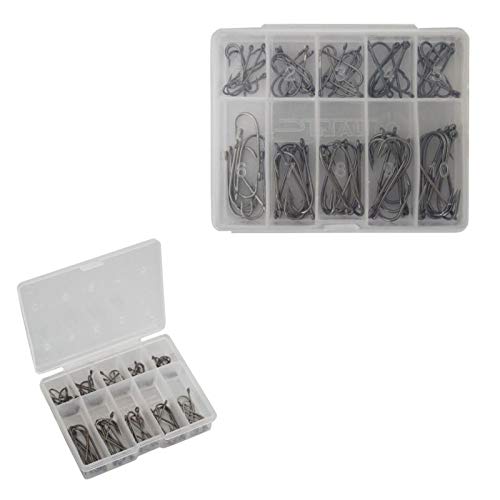 Preisvergleich Produktbild 80 tlg. ANGELZUBEHÖR ANGELHAKEN WURMHAKEN KARPFENHAKEN ANGELN HAKEN SET