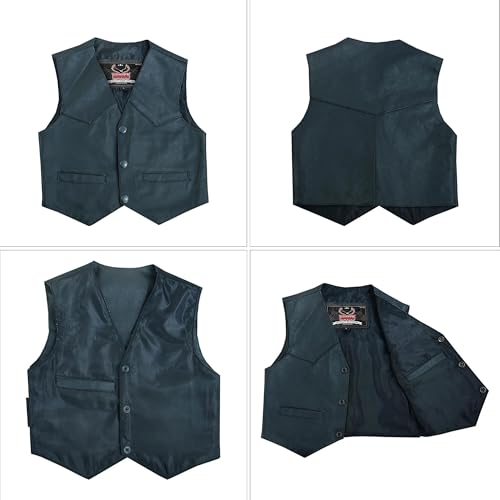 Hugger Kids Leather Vest Fashion Button Sleeveless Toddler's Tops Cute V Neck Jacket Waistcoat with Multiple Pockets2