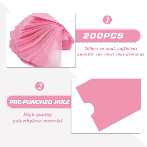 Rayyl 200PCS Disposable Tattoo Pen Bags - Pink Tattoo Pen Covers, 200pcs (Pink), 200pcs pink pen bags - Image 4