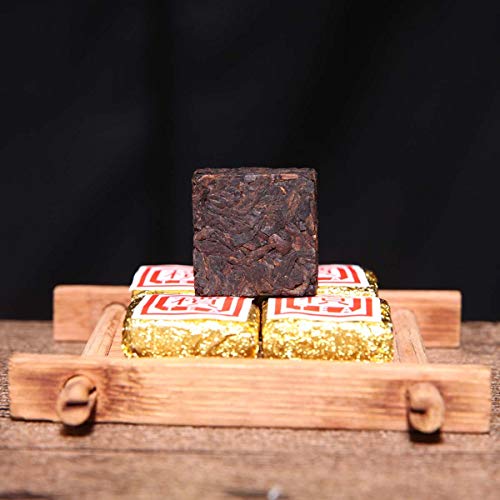 Tè Puer cinese Tè Puer maturo Tè nero Piccolo quadrato Mattone Tè Vecchio tè Pu-erh Tè cotto Vecchi alberi Tè pu erh… - Imagen 4