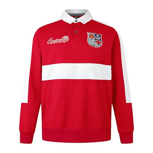 Canterbury Adult Unisex British & Irish Lions Canterbury Heritage Rugby Jersey | Relaxed Fit | Heavyweight Fabric | Official British & Irish Lions Licensed Product Lifestyle Rugby Jersey, Red Haute, L