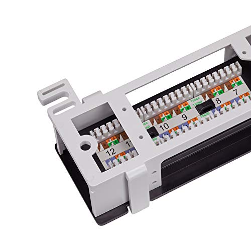 Navepoint 12-Port Cat6 Utp Unsheilded Mini Patch Panel With Wallmount Bracket Included Black #TOP3