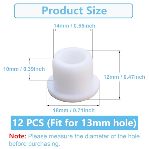 Image of 12 PCS Bathtub Jet Covers Silicone Hole Plug White Tube Plugs Waterproof Bathtub Plug Fit for 13mm Bathtub Hole