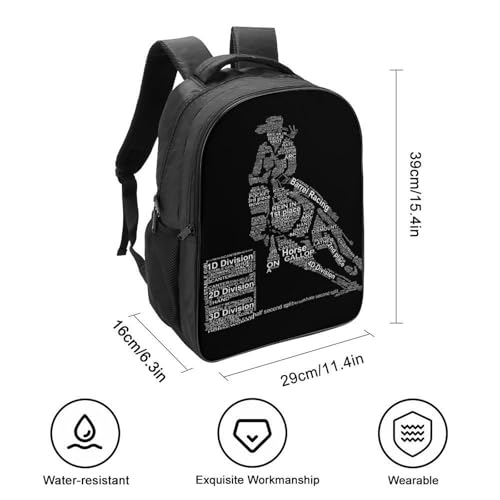 Horserace Barrel Racing Art Double Compartment Large Capacity Backpack Unisex2