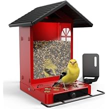 All-Metal Bird Feeder, Wall & Pole Mountable, 2.4L Large Capacity, Chew-Proof & Weather-Resistant Design, Easy to Clean & Fill, Wild Birds Feeder for Backyard & Garden, for Men Women Gift