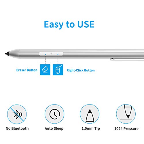 Pen for Surface, Kimwood Stylus Pen with 1024 Levels Pressure Compatible with Microsoft Surface Pro X/7/6/5/4/3, Surface Go 2/1, Surface Book, Surface Laptop, Surface Duo