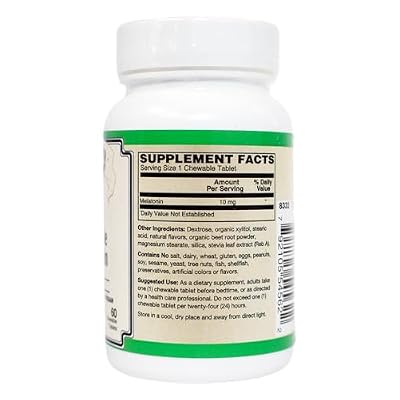 High Potency Chewable Melatonin 10 mg