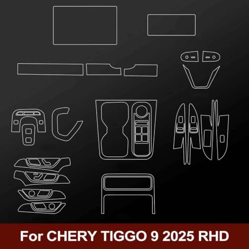 Película protectora de consola para Chery TIGGO 9 2025, ideal contra arañazos diarios 2