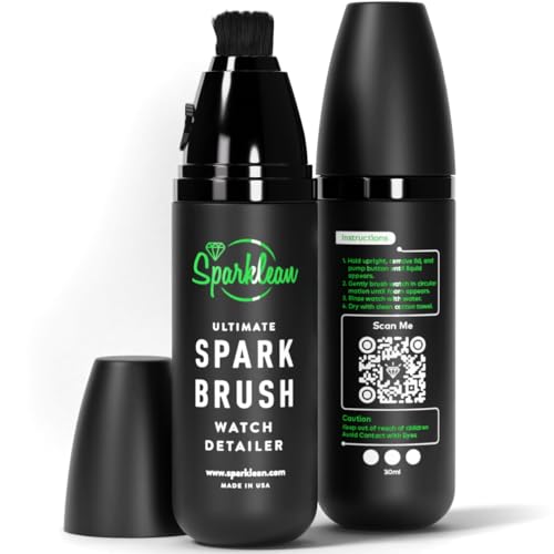 Sparkbrush Watch Cleaner Kit - Ultra-Fine Bristle Brush + 30ml Cleaning Solution for All Metal...