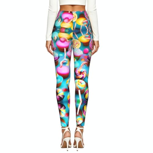 Leggings con estampado de donuts y ropa deportiva elástica para mujer 3