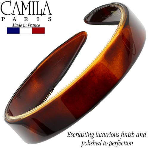 Camila Paris Ad48 French Fashion Headband For Women, Very Flexible With Teeth For Strong Hold Grip, Women's Hairband, No Slip And Durable Styling Girls Hair Accessories, Made In France With Cellulose #TOP1