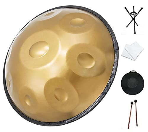 Steel Tongue Drum 9 notas 22 pulgadas D menor dorado