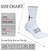 Meudid 6 Pairs Cross Grip Soccer Socks for US 6-13 - Anti-Slip Christian Socks with Bible Verse, Jesus Sports Sock for Football Training