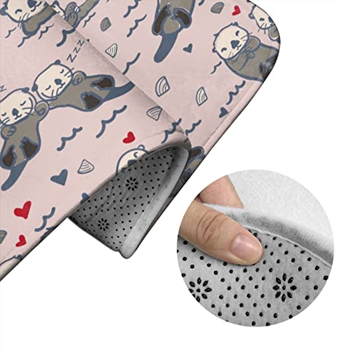DIRYKILP Badematte + Konturmatte + Toilettendeckelbezug, Süße Sea Otter 3 Stück Badematte Set, mit rutschfester Unterseite – Bild 6
