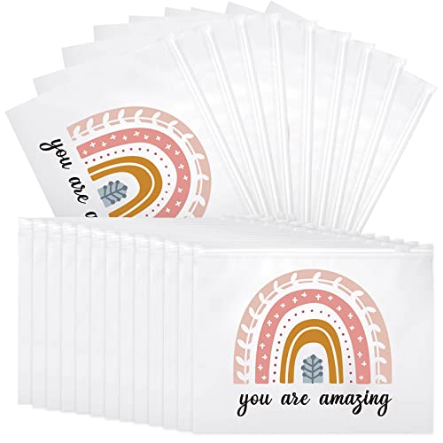 Reginary 50 Pcs Inspirational Gifts Bulk for Women Cosmetic Bag EVA Makeup Bag with Zipper for Birthday Employee Coworker Colleague Staff Encouragement Motivational Presents(You Are Awesome)