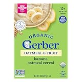 GERBER ORGANIC FOR BABY GRAIN AND GROW Toddler Oatmeal Banana Cereal 5x8oz