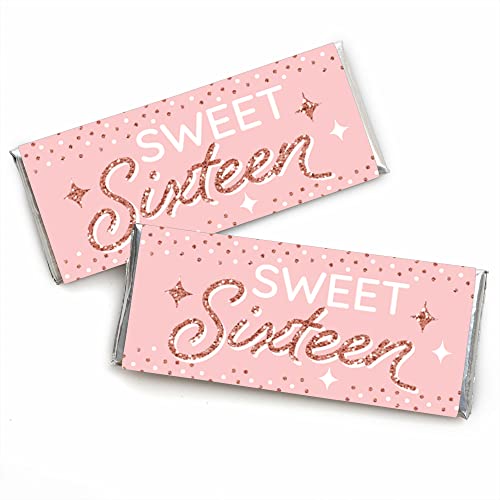 Big Dot of Happiness 16th Pink Rose Gold Wrappers