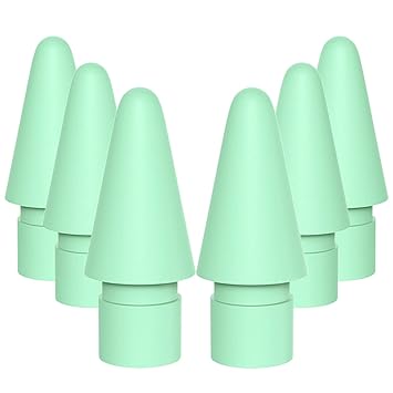 Compatible for Apple Pencil Tips Colored 6 Pack (Cyan)