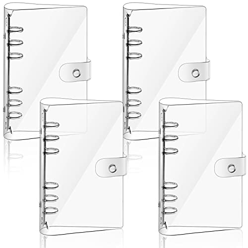 Classeur A6 transparent à 6 anneaux rechargeables avec pression