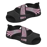 LIXSAZSE Calcetines de ballet de barra, antideslizantes, transpirables, tejido punto suave, para actividades baile, con los dedos del pie, para deportes suelo, con cierre hebilla, para pilates y