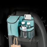 Risveglio Organizer per sedile posteriore auto con porta fazzoletti, borsa portaoggetti da appendere in pelle scamosciata di alta qualità, multi-tasca per accessori interni auto, con cinghie con