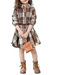7217z1# Brown Yellow Apricot Plaid Dress